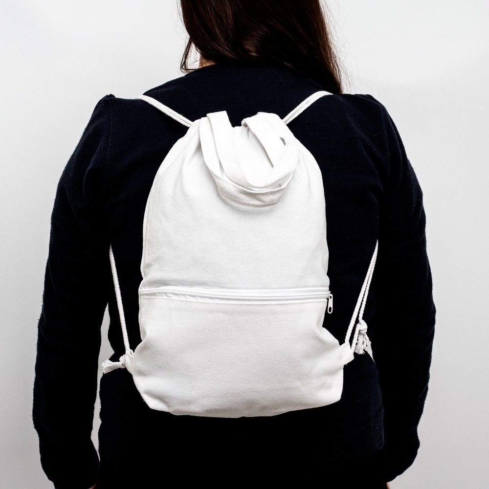 mochila lona com logo